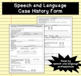 Paediatric Speech and Language Case History Form (for Chil