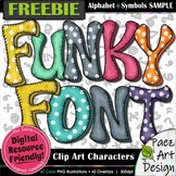 PaezArt Funky Font Clip Art Characters: Design Elements FR