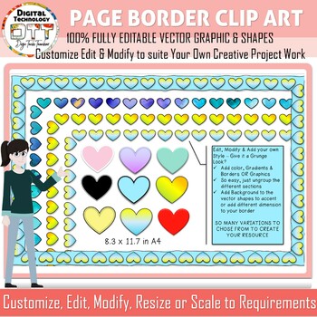 Preview of Page Corner Border Editable Clip Art 1, Page Corner Clipart, Scrapbook Clipart