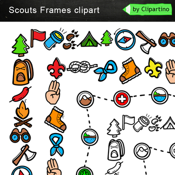 Preview of Scouts Page Borders and Frames Clip Art commercial use
