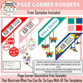 Preview of Page Corner Border Clipart 1, Decorative Border Clipart, Vector Corner Clipart