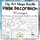 Page Decoration Clip Art | 100+ Text Boxes, Arrows, Border