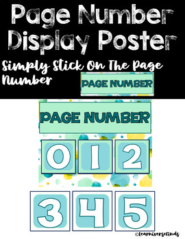 Preview of Page Number Display Poster for Classroom - Printable Classroom Decor