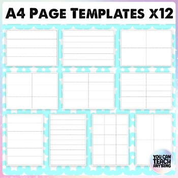 Preview of A4 Pages Divider Templates PNG for Desk Strips Flash Cards and More