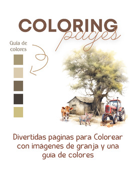 Preview of Paginas para colorear con motivos de granja-Farm coloring pages