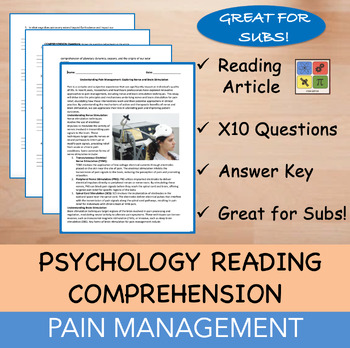 Preview of Pain Management - Psychology Reading Passage - 100% EDITABLE