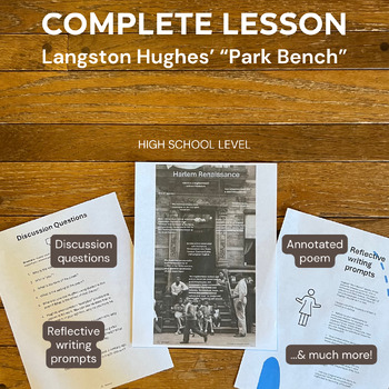 Preview of Painless Poetry! Langston Hughes' "Park Bench" (Complete Lesson)