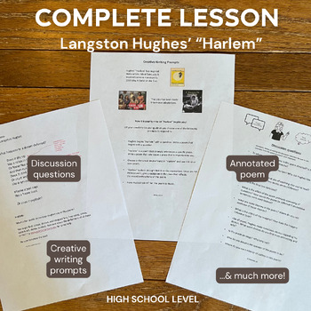 Preview of Complete High School ELA Lesson on Langston Hughes' "Harlem"