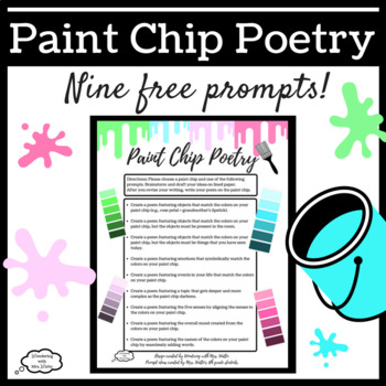 Paint Chip Poetry By Wondering With Mrs Watto Teachers Pay Teachers   Original 3892092 1 