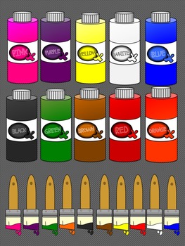Paint Clip Art - Paint Brushes-Paint Bottles-Easels by Teaching at the River