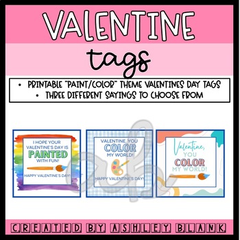 Preview of Paint Color Valentine Tags