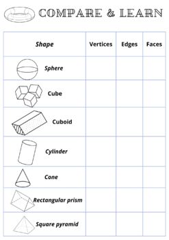 Paint Cut Fold 3D shapes and objects Worksheet Kindergarten Elementary ...