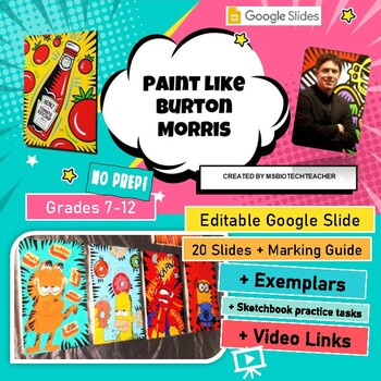 Preview of Paint Like Burton Morris - Post-Pop Art Project-Distance Learning-Google Slide