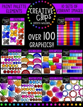 Preview of Paint Palette Elements Bundle {Creative Clips Digital Clipart}