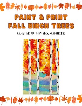 Preview of Paint & Print Fall Birch Trees