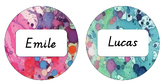 Paint Splatter Classroom Decor Name Tags Labels - Circles