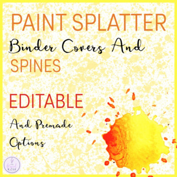 Preview of Paint Splatter Themed Music Teacher Binder Covers and Spines