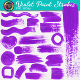 Paint Stroke Clipart: 20 Bright Purple Brushstroke Clip Ar