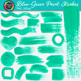 Paint Stroke Clipart: 20 Fun Blue-Green Brushstroke Clip A