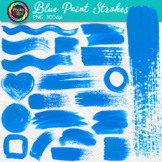 Paint Stroke Clipart: 20 Fun Bright Blue Brushstroke Clip 