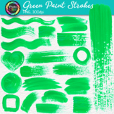 Paint Stroke Clipart: 20 Fun Bright Green Brushstroke Clip