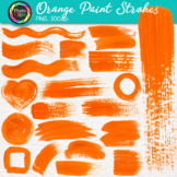 Paint Stroke Clipart: 20 Fun Bright Orange Brushstroke Cli