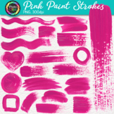 Paint Stroke Clipart: 20 Fun Bright Pink Brushstroke Clip 