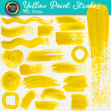 Paint Stroke Clipart: 20 Fun Yellow Brushstroke Clip Art, 