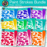 Paint Stroke Clipart Bundle: 200 Bright Brushstroke Clip A