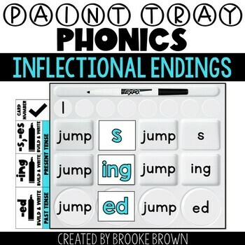 Preview of Paint Tray Phonics - INFLECTIONAL ENDINGS {Science of Reading / Small Groups}