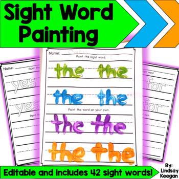 Preview of Sight Words for Kindergarten - Editable Painting Words Fun!