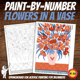 Paint-by-Number Flowers Packet, Middle School Art or High 