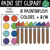 Paintbrush and Paint Palette Clip Art
