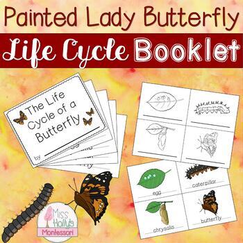 Preview of Painted Lady Butterfly Life Cycle Booklet Montessori Inspired