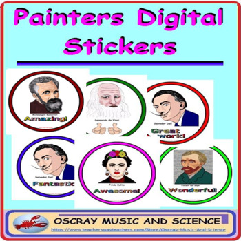 Preview of Painters Digital Stickers for Distance Learning