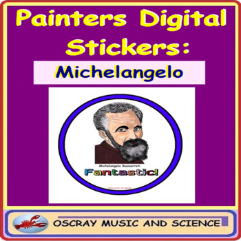 Preview of Painters Digital Stickers for Distance Learning: Michelangelo Buonarroti