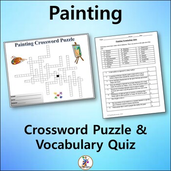 Preview of Painting Crossword & Vocabulary Quiz