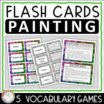 Preview of Painting Flash (Study) Cards and Vocabulary Review Games