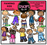 Painting Kids Clip Art Bundle {Educlips Clipart}