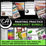 Painting Printable Worksheets: Oil, Acrylic, Watercolor Ha
