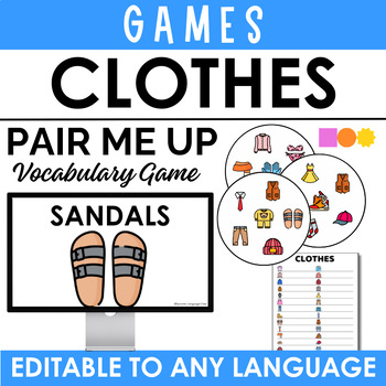 Preview of Pair Me Up - Vocabulary Activities - Spot It Inspired - Clothes