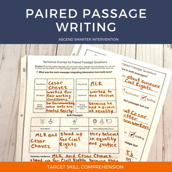 Preview of Paired Passage Writing Frame