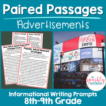 Preview of Paired Passages Activities: Informational Writing 8th & 9th Grade Advertisements