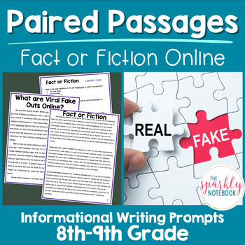 Preview of Paired Passages Activity: Informational Writing 8th & 9th Grade Fact or Fiction