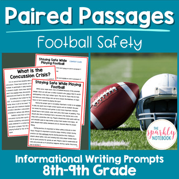 Preview of Paired Passages Activity: Informational Writing 8th & 9th Grade Football Safety