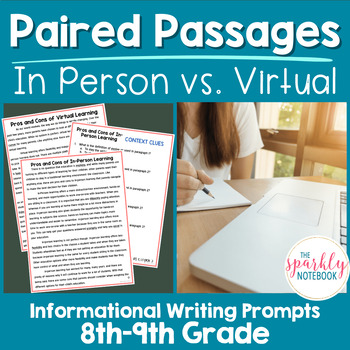 Preview of Paired Passages Activity: Informational Writing 8th & 9th Grade Virtual Learning