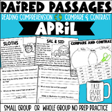 Paired Passages April Reading Comprehension No Prep Activities