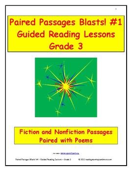 Preview of Paired Passages Blasts! #1 - Guided Reading Lessons - Grade 3