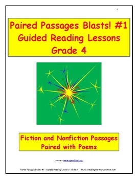 Preview of Paired Passages Blasts! #1 - Guided Reading Lessons - Grade 4