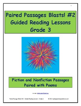 Preview of Paired Passages Blasts! #2 - Guided Reading Lessons - Grade 3